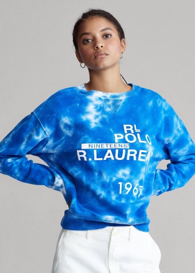 Women's Polo Ralph Lauren Logo Tie-Dye Sweatshirt | 571908JRI